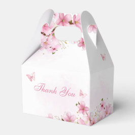 Boho Pink Waterverf Floral Butterfly Baby shower Bedankdoosjes