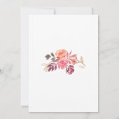 Boho Pink Waterverf Floral eerste verjaardag Kaart (Achterkant)