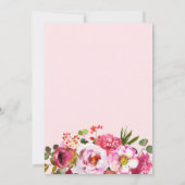 Boho Pink Waterverf Floral Typography Wedding Kaart (Achterkant)