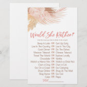 Boho Pink, wil ze liever? Vrijgezellenfeest spel Briefpapier (Voorkant / Achterkant)