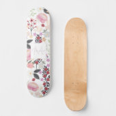 Boho Pink Wildbloemen Floral Painting Persoonlijk Skateboard (Voorkant)