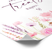 Boho Pink Wildflower Sweet Treats Verjaardagsbord Poster (Hoek)