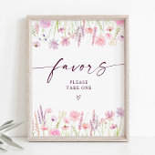 Boho Pink Wildflower Verjaardagsfeest Favorieten S Poster