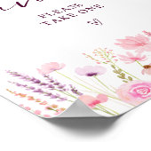 Boho Pink Wildflower Verjaardagsfeest Favorieten S Poster (Hoek)