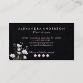 Boho Pink Wildflowers Waterverf Visitekaartje (Achterkant)