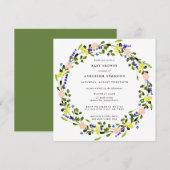  Boho Pink Yellow Floral Baby shower Kaart (Voorkant / Achterkant)