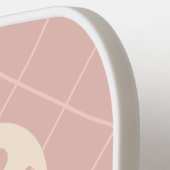 Boho Pinks Trendy Elegant Script Gepersonaliseerd Pickleball Paddle (Links Detail)