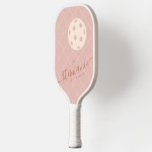 Boho Pinks Trendy Elegant Script Gepersonaliseerd Pickleball Paddle (Links)