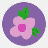 Boho Pinky Flower Round Party-Sticker Ronde Sticker (Voorkant)