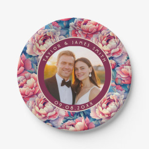 Boho Pioenrozen Borden Voor Bruid Om Te Zijn Feest Papieren Bordje