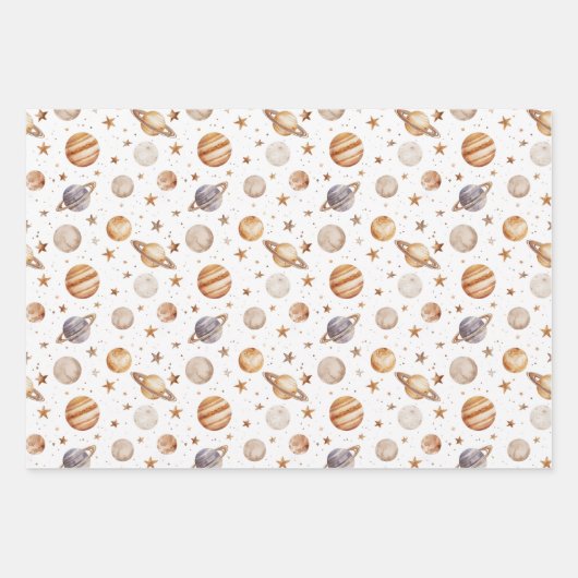 Boho planeten, sterren en ruimte inpakpapier vel (Voorkant 2)