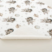 Boho planeten, sterren en ruimte kat sherpa deken (3/4)