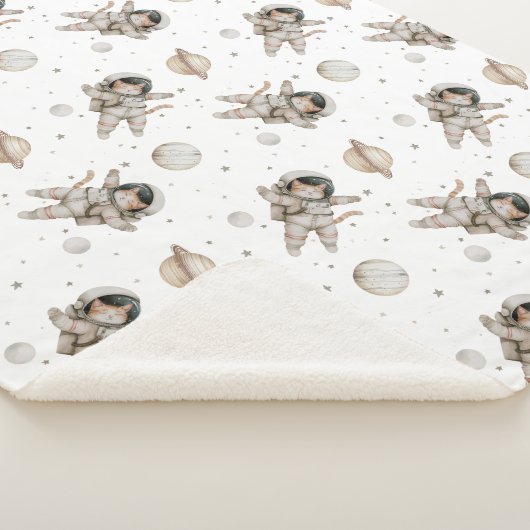 Boho planeten, sterren en ruimte kat sherpa deken (3/4)