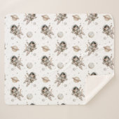 Boho planeten, sterren en ruimte kat sherpa deken (Voorkant (horizontaal))