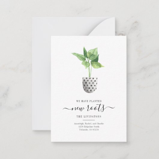 Boho Plant Adreswijziging Verhuisbericht Notitiekaartje (Voorkant)