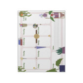 Boho Plant Aesthetic Weekplanner Bureaublad – Gesn Notitieblok (Linkerzijde)