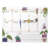 Boho Plant Aesthetic Weekplanner Bureaublad – Gesn Notitieblok (Voorkant)