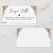 Boho Plant Heart Summer Baby shower Diaper Raffle Informatiekaartje (Voorkant / Achterkant)