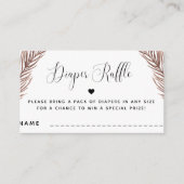 Boho Plant Heart Summer Baby shower Diaper Raffle Informatiekaartje (Voorkant)