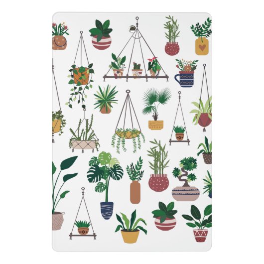 Boho Plant Lady Illustration Art Personalized Mini Klembord (Achterkant)