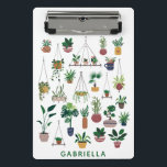 Boho Plant Lady Illustration Art Personalized Mini Klembord<br><div class="desc">Voor de persoon in je leven die gelooft dat je nooit te veel planten kunt hebben,  een moderne boho-stijl illustratie van allerlei soorten planten binnen en buiten,  waaronder trendy monstera-bladeren,  hangende planten,  veerboten,  bonsai,  huisplanten en nog veel meer. Kool cadeau voor natuur liefhebbers,  plant dame,  tuinders en botanisten.</div>