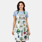 Boho Plant Lady Illustration Art Personalized Schort (Gedragen)