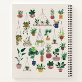 Boho Plant Lady Illustration Art Persoonlijke naam Notitieboek (Achterkant)