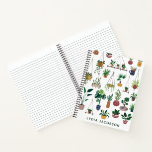 Boho Plant Lady Illustration Persoonlijke laptop Notitieboek