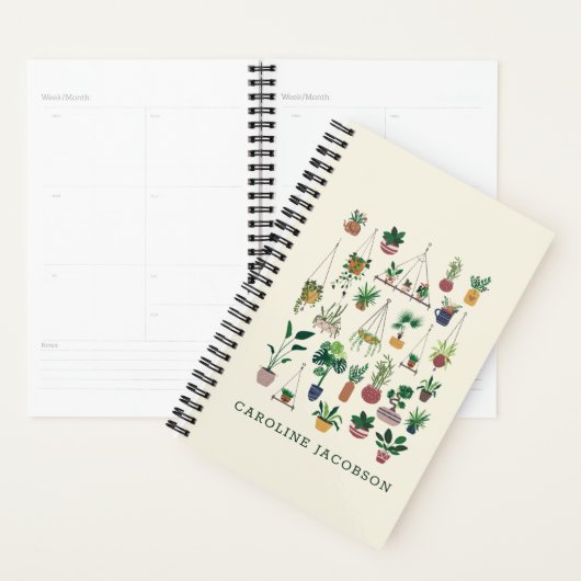 Boho Plant Lady Modern Houseplant Monogrammed Planner (Display)