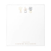 Boho Plant Line Art Illustration Personalized Notitieblok (Voorkant)