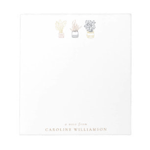 Boho Plant Line Art Illustration Personalized Notitieblok