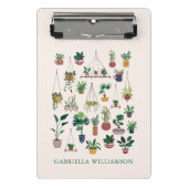 Boho Plant Lovers Botanical Personalized Name Mini Klembord (Voorkant)