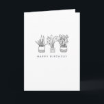 Boho Plant Minimale lijn Kunsttekening Birthday Kaart<br><div class="desc">Boho Plant Minimal Line Art Drawing Birthday Kaart</div>