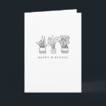 Boho Plant Minimale lijn Kunsttekening Birthday Kaart<br><div class="desc">Boho Plant Minimal Line Art Drawing Birthday Kaart</div>