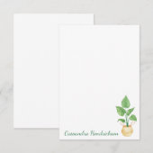 Boho Plant Modern Minimalistisch Gepersonaliseerd Notitiekaartje (Voorkant / Achterkant)