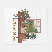 Boho Plant Moeder Binnenhuis Tuin Waterverf Fleece Deken (Voorkant (Horizontaal))