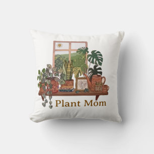 Boho Plant Moeder Binnenhuis Tuin Waterverf  Kussen