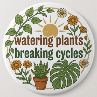 Boho Plant Moeder Breekt Cycli Mentale Gezondheid  Ronde Button 6,0 Cm