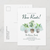 Boho Planten Adreswijziging Verhuizing Aankondigingskaart (Voorkant / Achterkant)