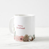 Boho planten kerstbloemen kerst koffiemok (Voorkant links)