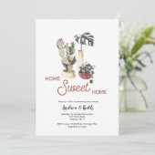 Boho Planten Succulent Housewarming Party Kaart (Staand voorkant)