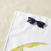 Boho Planten Waterverf Handgeschilderd Strandlaken (In situ)