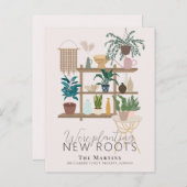 Boho Planting New Roots Moving Announcement Aankondigingskaart (Voorkant / Achterkant)