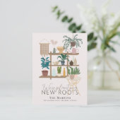 Boho Planting New Roots Moving Announcement Aankondigingskaart (Staand voorkant)