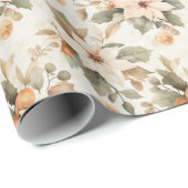 Boho Poinsettia kerstvakantie inpakpapier (Rol Hoek)