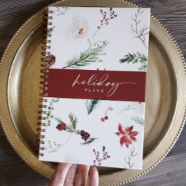 Boho Poinsettia Pine Holly Kerstvakantie Planner