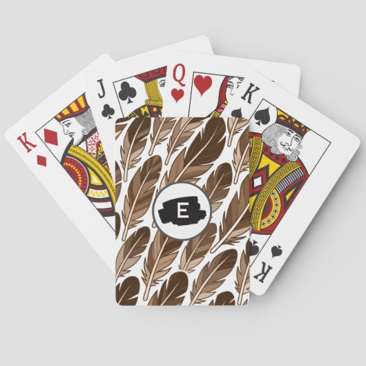 Boho Poker Cards – gepersonaliseerde Monogram Brui Pokerkaarten (Achterkant)