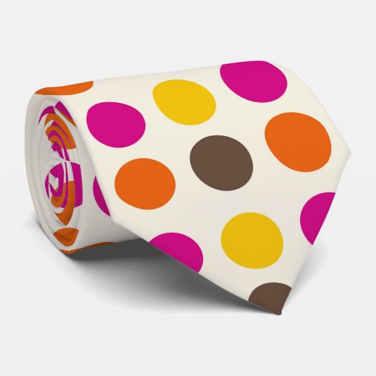 Boho Polka Dot Hippy Retro Stropdas (Opgerold)