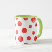 Boho polka dot patroon l rood en wit l groen mok (Voorkant rechts)