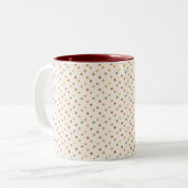 Boho Polka Dots Earthy Pattern  Tweekleurige Koffiemok (Voorkant links)